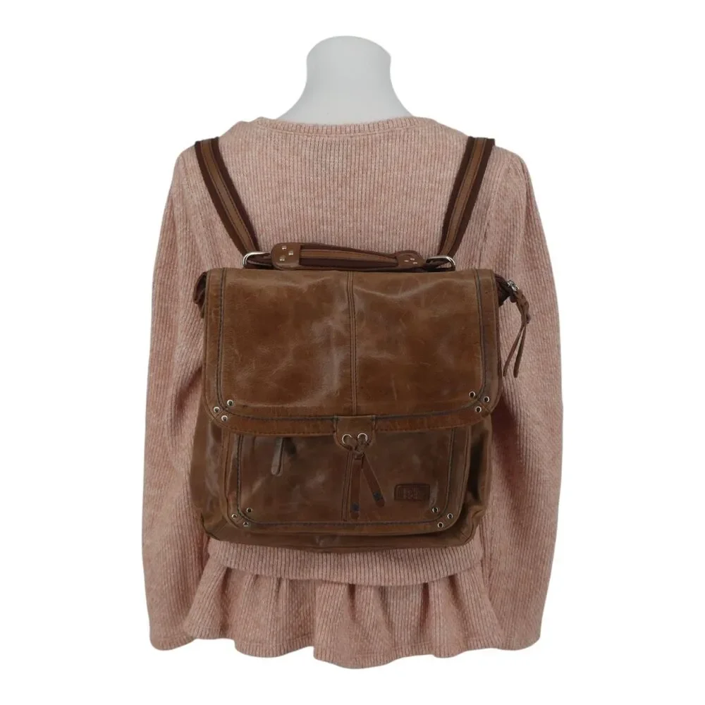 The Sak Ventura Brown Leather Convertible Backpack Messenger Bag Crossbody